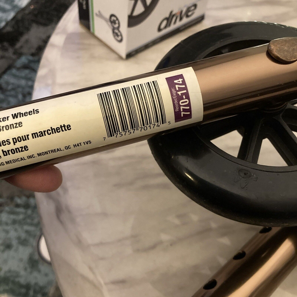 DRIVE 5" Bronze AMG Universal Walker Wheels. #10109 770-174 Preowned - Picture 9 of 11